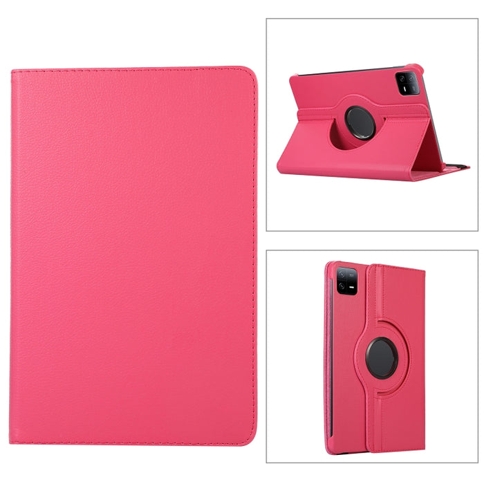 Estuche para tableta de cuero con textura Litchi con rotación de 360 grados, For Xiaomi Pad 6 / Pad 6 Pro