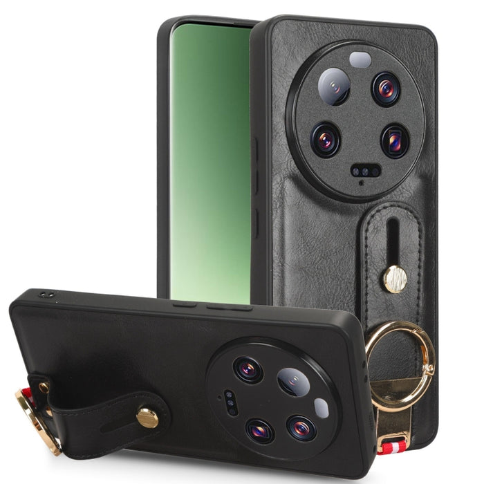 Funda trasera de cuero con muñequera, For Xiaomi Poco M6 Pro 4G, For Xiaomi Redmi Note 13 Pro 4G, For Xiaomi Redmi A3, For Xiaomi Poco X6 Pro/Redmi K70E, For Xiaomi 14 Ultra, For Xiaomi Redmi 13C 4G/Poco C65, For Xiaomi 14 Pro, For Xiaomi 14           ...