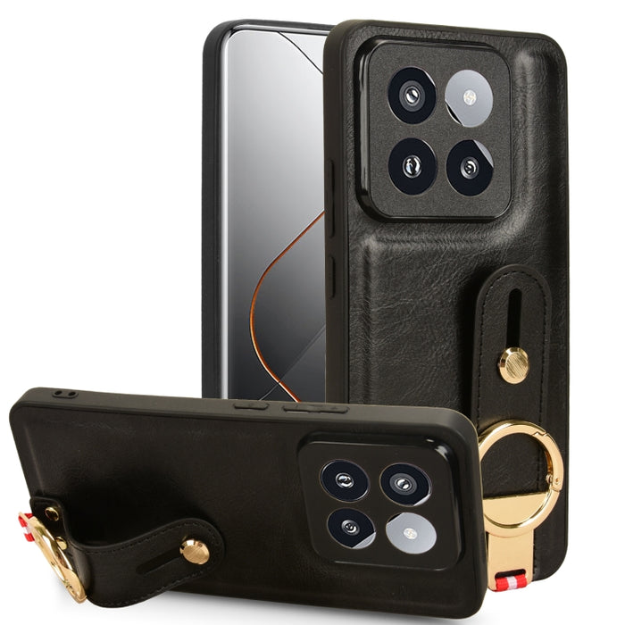 Funda trasera de cuero con muñequera, For Xiaomi Poco M6 Pro 4G, For Xiaomi Redmi Note 13 Pro 4G, For Xiaomi Redmi A3, For Xiaomi Poco X6 Pro/Redmi K70E, For Xiaomi 14 Ultra, For Xiaomi Redmi 13C 4G/Poco C65, For Xiaomi 14 Pro, For Xiaomi 14           ...