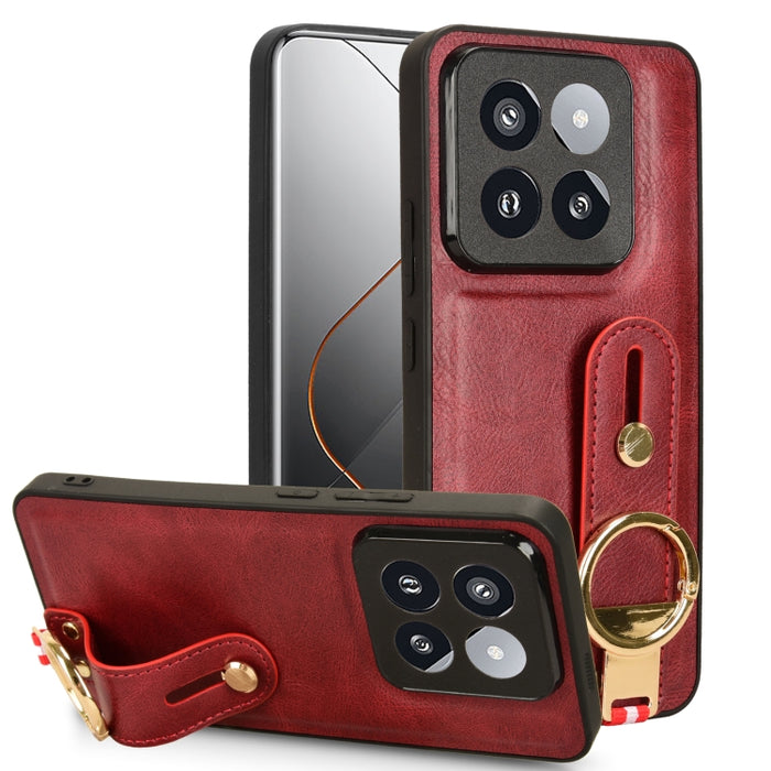 Funda trasera de cuero con muñequera, For Xiaomi Poco M6 Pro 4G, For Xiaomi Redmi Note 13 Pro 4G, For Xiaomi Redmi A3, For Xiaomi Poco X6 Pro/Redmi K70E, For Xiaomi 14 Ultra, For Xiaomi Redmi 13C 4G/Poco C65, For Xiaomi 14 Pro, For Xiaomi 14           ...
