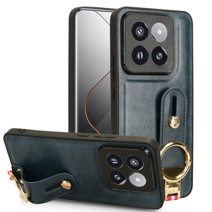 Funda trasera de cuero con muñequera, For Xiaomi Poco M6 Pro 4G, For Xiaomi Redmi Note 13 Pro 4G, For Xiaomi Redmi A3, For Xiaomi Poco X6 Pro/Redmi K70E, For Xiaomi 14 Ultra, For Xiaomi Redmi 13C 4G/Poco C65, For Xiaomi 14 Pro, For Xiaomi 14           ...