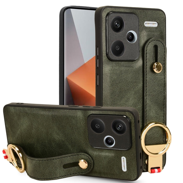 Funda trasera de cuero con muñequera, For Xiaomi Poco M6 Pro 4G, For Xiaomi Redmi Note 13 Pro 4G, For Xiaomi Redmi A3, For Xiaomi Poco X6 Pro/Redmi K70E, For Xiaomi 14 Ultra, For Xiaomi Redmi 13C 4G/Poco C65, For Xiaomi 14 Pro, For Xiaomi 14           ...