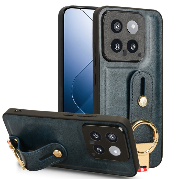 Funda trasera de cuero con muñequera, For Xiaomi Poco M6 Pro 4G, For Xiaomi Redmi Note 13 Pro 4G, For Xiaomi Redmi A3, For Xiaomi Poco X6 Pro/Redmi K70E, For Xiaomi 14 Ultra, For Xiaomi Redmi 13C 4G/Poco C65, For Xiaomi 14 Pro, For Xiaomi 14           ...