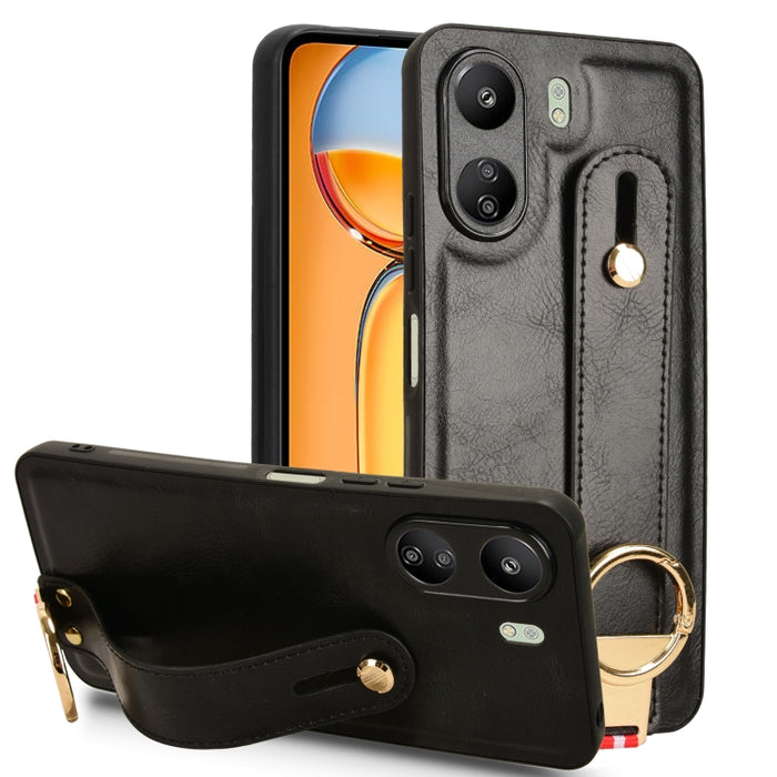 Funda trasera de cuero con muñequera, For Xiaomi Poco M6 Pro 4G, For Xiaomi Redmi Note 13 Pro 4G, For Xiaomi Redmi A3, For Xiaomi Poco X6 Pro/Redmi K70E, For Xiaomi 14 Ultra, For Xiaomi Redmi 13C 4G/Poco C65, For Xiaomi 14 Pro, For Xiaomi 14           ...