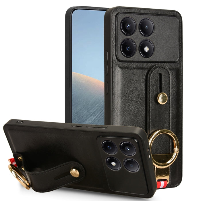 Funda trasera de cuero con muñequera, For Xiaomi Poco M6 Pro 4G, For Xiaomi Redmi Note 13 Pro 4G, For Xiaomi Redmi A3, For Xiaomi Poco X6 Pro/Redmi K70E, For Xiaomi 14 Ultra, For Xiaomi Redmi 13C 4G/Poco C65, For Xiaomi 14 Pro, For Xiaomi 14           ...