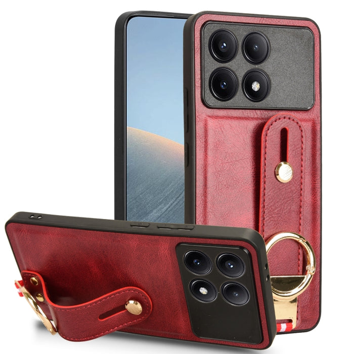 Funda trasera de cuero con muñequera, For Xiaomi Poco M6 Pro 4G, For Xiaomi Redmi Note 13 Pro 4G, For Xiaomi Redmi A3, For Xiaomi Poco X6 Pro/Redmi K70E, For Xiaomi 14 Ultra, For Xiaomi Redmi 13C 4G/Poco C65, For Xiaomi 14 Pro, For Xiaomi 14           ...