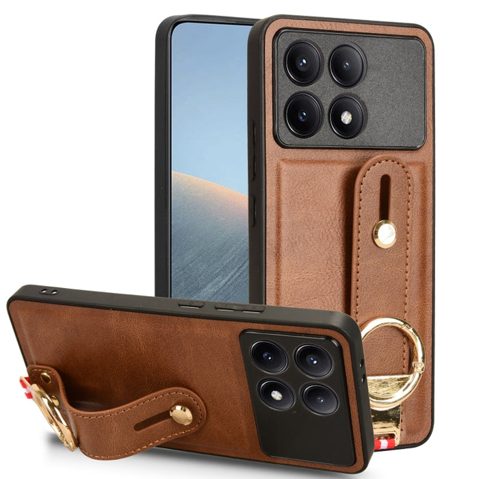 Funda trasera de cuero con muñequera, For Xiaomi Poco M6 Pro 4G, For Xiaomi Redmi Note 13 Pro 4G, For Xiaomi Redmi A3, For Xiaomi Poco X6 Pro/Redmi K70E, For Xiaomi 14 Ultra, For Xiaomi Redmi 13C 4G/Poco C65, For Xiaomi 14 Pro, For Xiaomi 14           ...