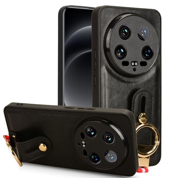 Funda trasera de cuero con muñequera, For Xiaomi Poco M6 Pro 4G, For Xiaomi Redmi Note 13 Pro 4G, For Xiaomi Redmi A3, For Xiaomi Poco X6 Pro/Redmi K70E, For Xiaomi 14 Ultra, For Xiaomi Redmi 13C 4G/Poco C65, For Xiaomi 14 Pro, For Xiaomi 14           ...