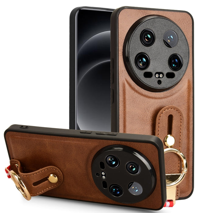 Funda trasera de cuero con muñequera, For Xiaomi Poco M6 Pro 4G, For Xiaomi Redmi Note 13 Pro 4G, For Xiaomi Redmi A3, For Xiaomi Poco X6 Pro/Redmi K70E, For Xiaomi 14 Ultra, For Xiaomi Redmi 13C 4G/Poco C65, For Xiaomi 14 Pro, For Xiaomi 14           ...