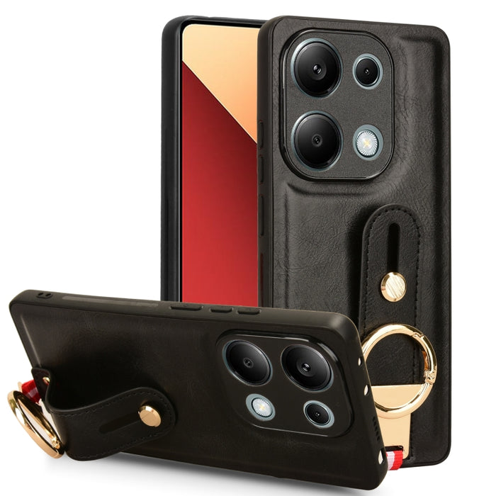 Funda trasera de cuero con muñequera, For Xiaomi Poco M6 Pro 4G, For Xiaomi Redmi Note 13 Pro 4G, For Xiaomi Redmi A3, For Xiaomi Poco X6 Pro/Redmi K70E, For Xiaomi 14 Ultra, For Xiaomi Redmi 13C 4G/Poco C65, For Xiaomi 14 Pro, For Xiaomi 14           ...