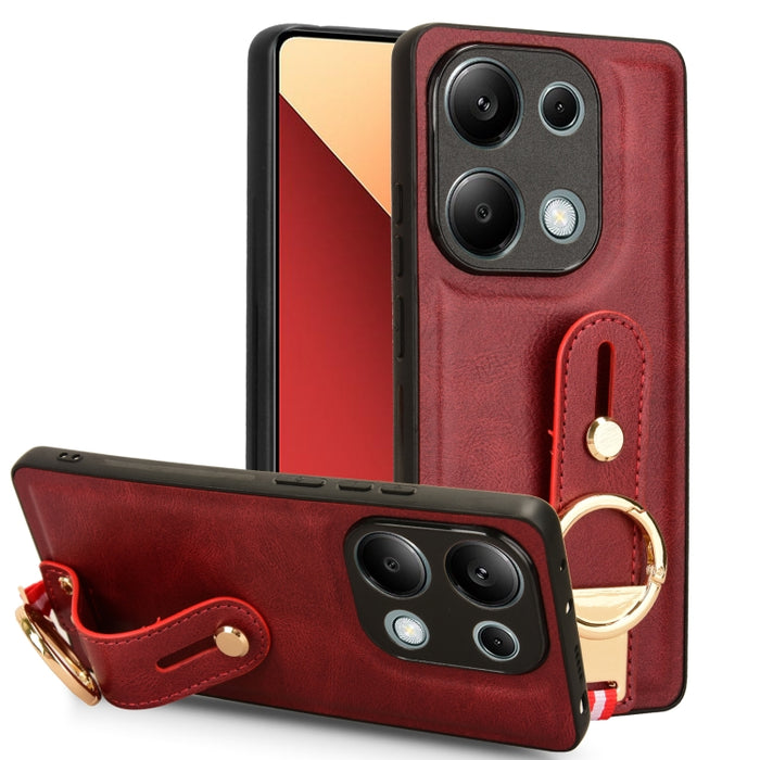 Funda trasera de cuero con muñequera, For Xiaomi Poco M6 Pro 4G, For Xiaomi Redmi Note 13 Pro 4G, For Xiaomi Redmi A3, For Xiaomi Poco X6 Pro/Redmi K70E, For Xiaomi 14 Ultra, For Xiaomi Redmi 13C 4G/Poco C65, For Xiaomi 14 Pro, For Xiaomi 14           ...