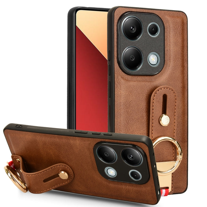 Funda trasera de cuero con muñequera, For Xiaomi Poco M6 Pro 4G, For Xiaomi Redmi Note 13 Pro 4G, For Xiaomi Redmi A3, For Xiaomi Poco X6 Pro/Redmi K70E, For Xiaomi 14 Ultra, For Xiaomi Redmi 13C 4G/Poco C65, For Xiaomi 14 Pro, For Xiaomi 14           ...