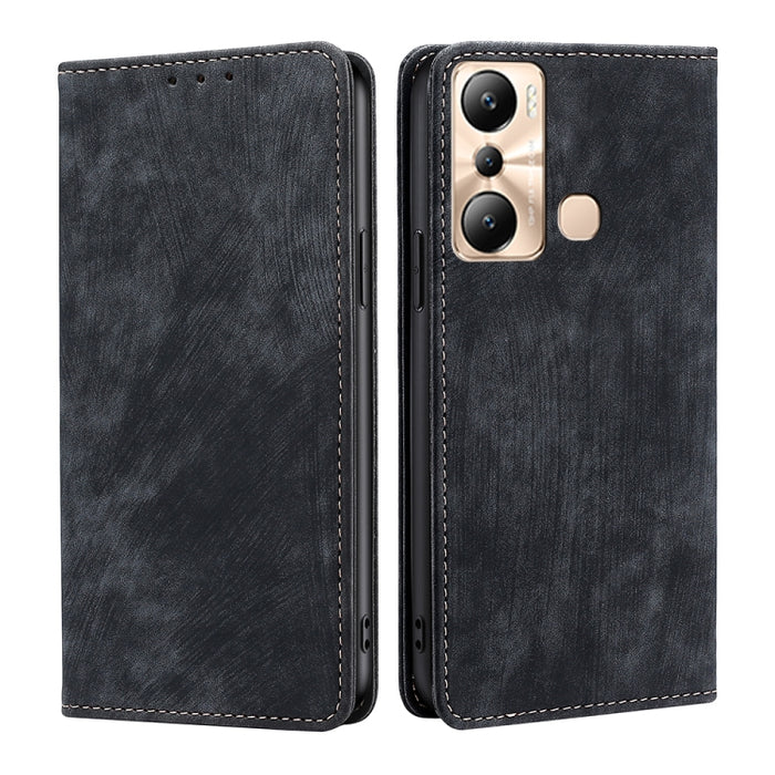 Estuche para teléfono de cuero magnético con cepillo antirrobo RFID, For Tecno Camon 19 / 19 Pro, For Infinix Hot 20i, For Tecno Pop 6 Pro, For Infinix Hot 20S, For Infinix Note 10 Pro, For Tecno Pova 4, For Infinix Note 11, For Tecno Pova 4 Pro       ...