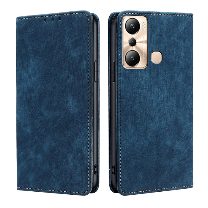 Estuche para teléfono de cuero magnético con cepillo antirrobo RFID, For Tecno Camon 19 / 19 Pro, For Infinix Hot 20i, For Tecno Pop 6 Pro, For Infinix Hot 20S, For Infinix Note 10 Pro, For Tecno Pova 4, For Infinix Note 11, For Tecno Pova 4 Pro       ...