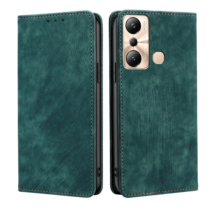 Estuche para teléfono de cuero magnético con cepillo antirrobo RFID, For Tecno Camon 19 / 19 Pro, For Infinix Hot 20i, For Tecno Pop 6 Pro, For Infinix Hot 20S, For Infinix Note 10 Pro, For Tecno Pova 4, For Infinix Note 11, For Tecno Pova 4 Pro       ...