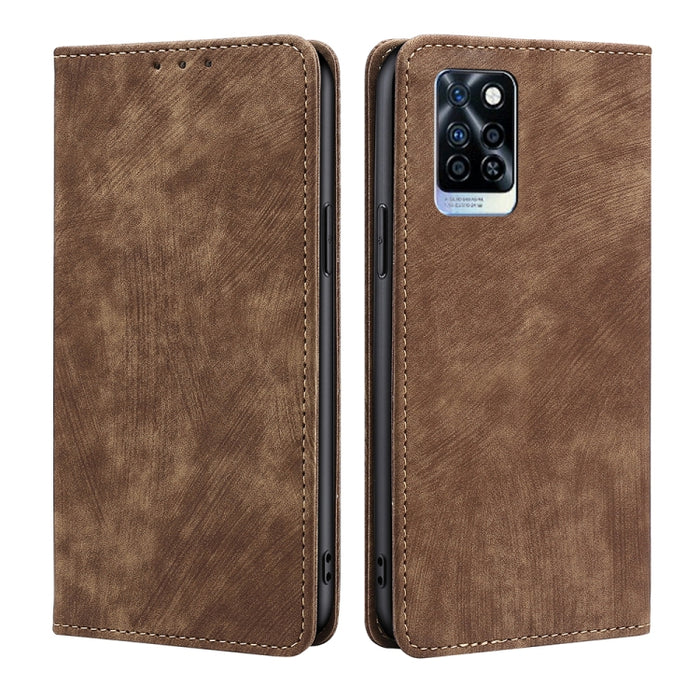 Estuche para teléfono de cuero magnético con cepillo antirrobo RFID, For Tecno Camon 19 / 19 Pro, For Infinix Hot 20i, For Tecno Pop 6 Pro, For Infinix Hot 20S, For Infinix Note 10 Pro, For Tecno Pova 4, For Infinix Note 11, For Tecno Pova 4 Pro       ...