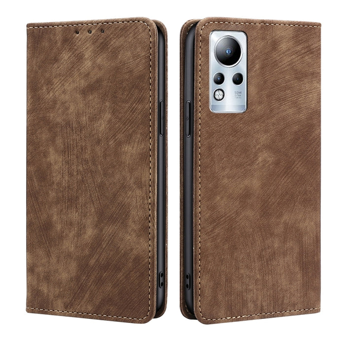 Estuche para teléfono de cuero magnético con cepillo antirrobo RFID, For Tecno Camon 19 / 19 Pro, For Infinix Hot 20i, For Tecno Pop 6 Pro, For Infinix Hot 20S, For Infinix Note 10 Pro, For Tecno Pova 4, For Infinix Note 11, For Tecno Pova 4 Pro       ...