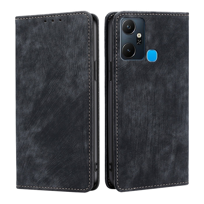 Estuche para teléfono de cuero magnético con cepillo antirrobo RFID, For Tecno Camon 19 / 19 Pro, For Infinix Hot 20i, For Tecno Pop 6 Pro, For Infinix Hot 20S, For Infinix Note 10 Pro, For Tecno Pova 4, For Infinix Note 11, For Tecno Pova 4 Pro       ...