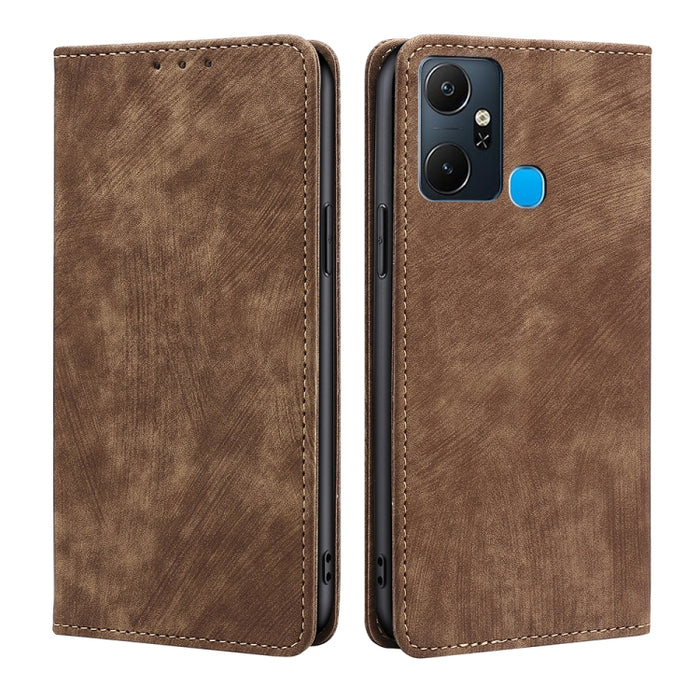 Estuche para teléfono de cuero magnético con cepillo antirrobo RFID, For Tecno Camon 19 / 19 Pro, For Infinix Hot 20i, For Tecno Pop 6 Pro, For Infinix Hot 20S, For Infinix Note 10 Pro, For Tecno Pova 4, For Infinix Note 11, For Tecno Pova 4 Pro       ...