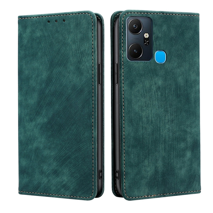 Estuche para teléfono de cuero magnético con cepillo antirrobo RFID, For Tecno Camon 19 / 19 Pro, For Infinix Hot 20i, For Tecno Pop 6 Pro, For Infinix Hot 20S, For Infinix Note 10 Pro, For Tecno Pova 4, For Infinix Note 11, For Tecno Pova 4 Pro       ...