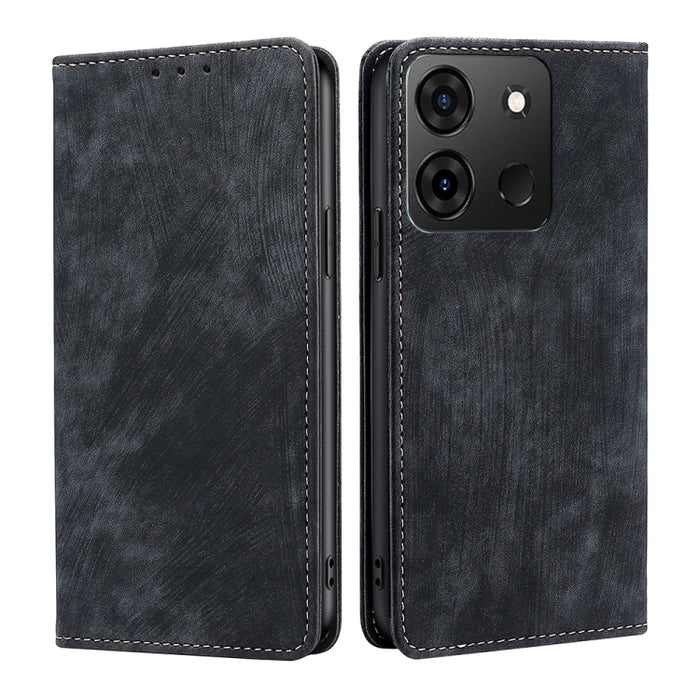 Estuche para teléfono de cuero magnético con cepillo antirrobo RFID, For Tecno Camon 19 / 19 Pro, For Infinix Hot 20i, For Tecno Pop 6 Pro, For Infinix Hot 20S, For Infinix Note 10 Pro, For Tecno Pova 4, For Infinix Note 11, For Tecno Pova 4 Pro       ...