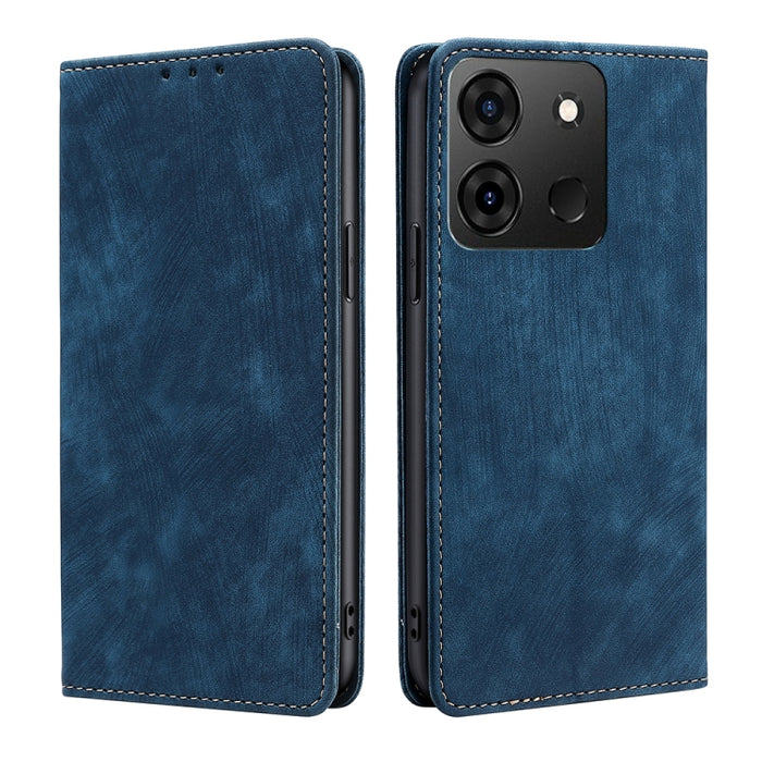 Estuche para teléfono de cuero magnético con cepillo antirrobo RFID, For Tecno Camon 19 / 19 Pro, For Infinix Hot 20i, For Tecno Pop 6 Pro, For Infinix Hot 20S, For Infinix Note 10 Pro, For Tecno Pova 4, For Infinix Note 11, For Tecno Pova 4 Pro       ...