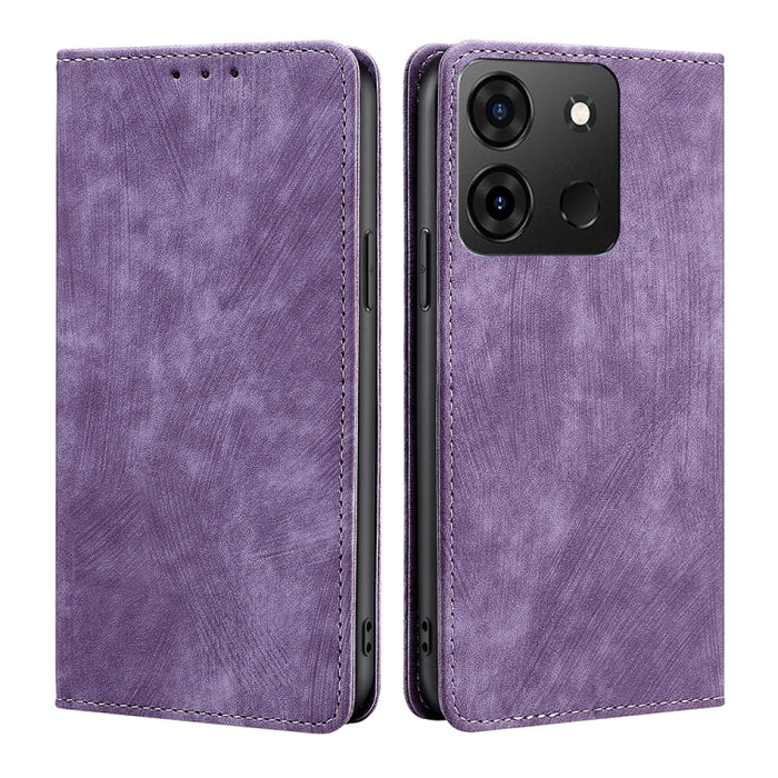 Estuche para teléfono de cuero magnético con cepillo antirrobo RFID, For Tecno Camon 19 / 19 Pro, For Infinix Hot 20i, For Tecno Pop 6 Pro, For Infinix Hot 20S, For Infinix Note 10 Pro, For Tecno Pova 4, For Infinix Note 11, For Tecno Pova 4 Pro       ...