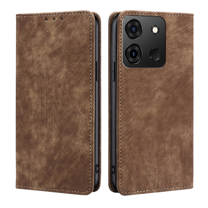 Estuche para teléfono de cuero magnético con cepillo antirrobo RFID, For Tecno Camon 19 / 19 Pro, For Infinix Hot 20i, For Tecno Pop 6 Pro, For Infinix Hot 20S, For Infinix Note 10 Pro, For Tecno Pova 4, For Infinix Note 11, For Tecno Pova 4 Pro       ...
