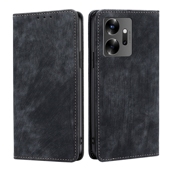 Estuche para teléfono de cuero magnético con cepillo antirrobo RFID, For Tecno Camon 19 / 19 Pro, For Infinix Hot 20i, For Tecno Pop 6 Pro, For Infinix Hot 20S, For Infinix Note 10 Pro, For Tecno Pova 4, For Infinix Note 11, For Tecno Pova 4 Pro       ...