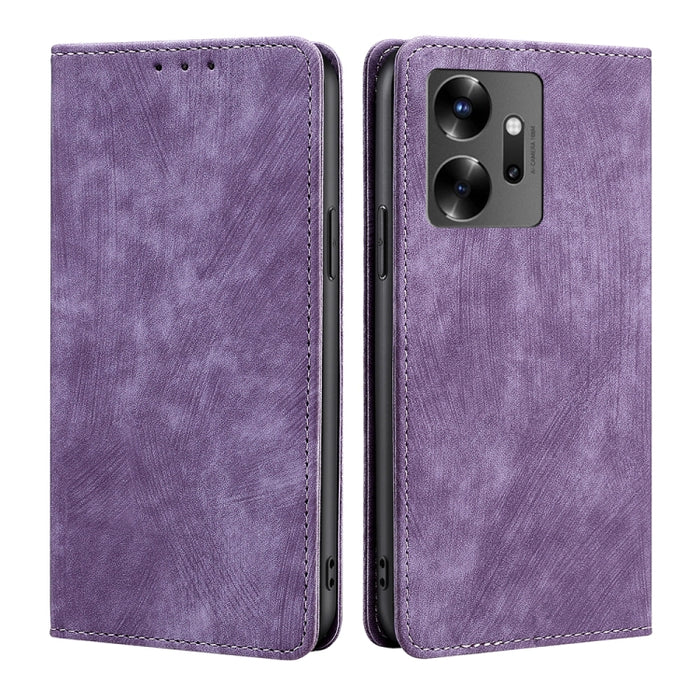 Estuche para teléfono de cuero magnético con cepillo antirrobo RFID, For Tecno Camon 19 / 19 Pro, For Infinix Hot 20i, For Tecno Pop 6 Pro, For Infinix Hot 20S, For Infinix Note 10 Pro, For Tecno Pova 4, For Infinix Note 11, For Tecno Pova 4 Pro       ...