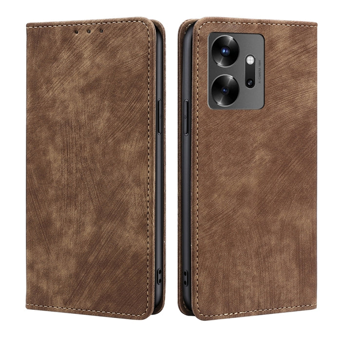 Estuche para teléfono de cuero magnético con cepillo antirrobo RFID, For Tecno Camon 19 / 19 Pro, For Infinix Hot 20i, For Tecno Pop 6 Pro, For Infinix Hot 20S, For Infinix Note 10 Pro, For Tecno Pova 4, For Infinix Note 11, For Tecno Pova 4 Pro       ...