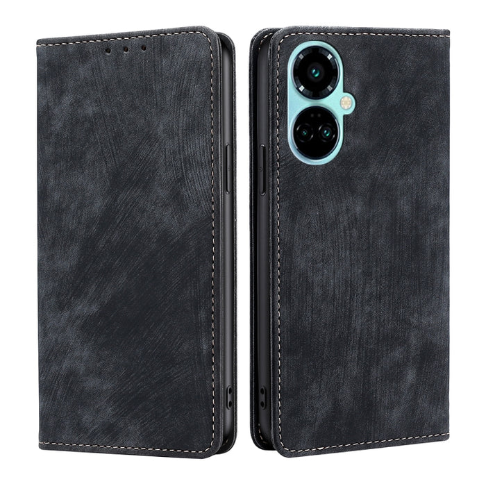 Estuche para teléfono de cuero magnético con cepillo antirrobo RFID, For Tecno Camon 19 / 19 Pro, For Infinix Hot 20i, For Tecno Pop 6 Pro, For Infinix Hot 20S, For Infinix Note 10 Pro, For Tecno Pova 4, For Infinix Note 11, For Tecno Pova 4 Pro       ...