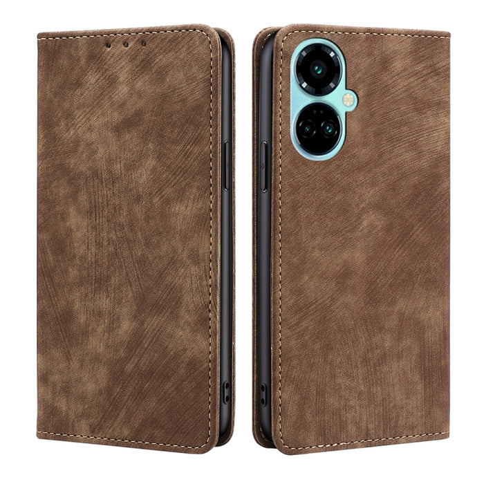Estuche para teléfono de cuero magnético con cepillo antirrobo RFID, For Tecno Camon 19 / 19 Pro, For Infinix Hot 20i, For Tecno Pop 6 Pro, For Infinix Hot 20S, For Infinix Note 10 Pro, For Tecno Pova 4, For Infinix Note 11, For Tecno Pova 4 Pro       ...