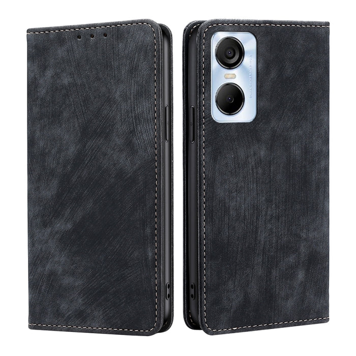 Estuche para teléfono de cuero magnético con cepillo antirrobo RFID, For Tecno Camon 19 / 19 Pro, For Infinix Hot 20i, For Tecno Pop 6 Pro, For Infinix Hot 20S, For Infinix Note 10 Pro, For Tecno Pova 4, For Infinix Note 11, For Tecno Pova 4 Pro       ...