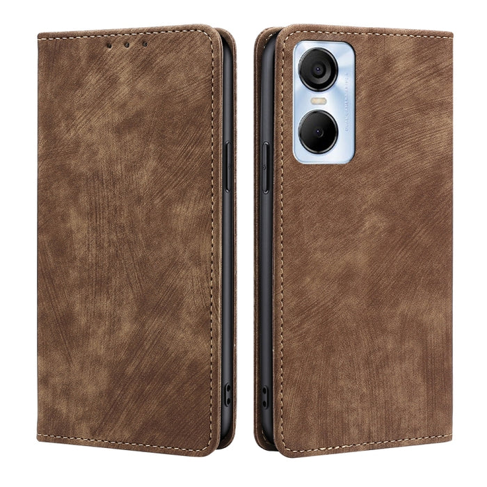 Estuche para teléfono de cuero magnético con cepillo antirrobo RFID, For Tecno Camon 19 / 19 Pro, For Infinix Hot 20i, For Tecno Pop 6 Pro, For Infinix Hot 20S, For Infinix Note 10 Pro, For Tecno Pova 4, For Infinix Note 11, For Tecno Pova 4 Pro       ...