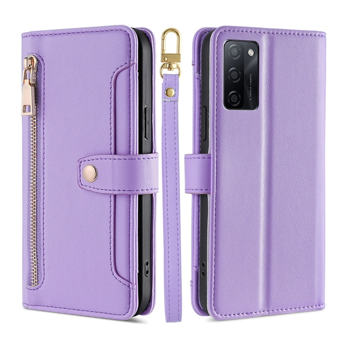 Estuche para teléfono de cuero con cremallera cruzada con textura de oveja, For vivo iQOO Z7x, For OPPO A55S 5G, For Realme GT Neo5 SE, For Xiaomi Redmi Note 12 Turbo, For Kyocera Digno SX3-KYG02, For Nokia C12, For Nokia C22, For Nokia C32            ...