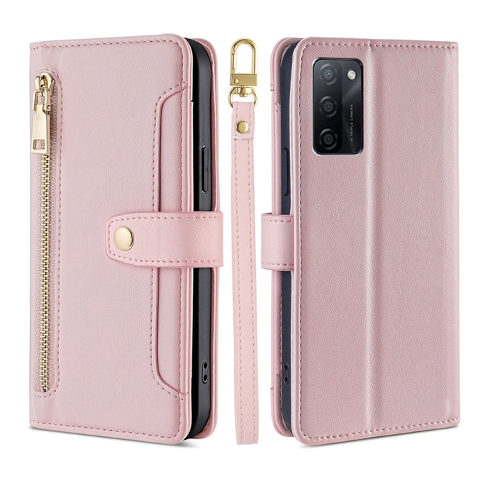 Estuche para teléfono de cuero con cremallera cruzada con textura de oveja, For vivo iQOO Z7x, For OPPO A55S 5G, For Realme GT Neo5 SE, For Xiaomi Redmi Note 12 Turbo, For Kyocera Digno SX3-KYG02, For Nokia C12, For Nokia C22, For Nokia C32            ...