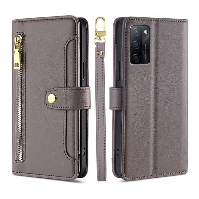 Estuche para teléfono de cuero con cremallera cruzada con textura de oveja, For vivo iQOO Z7x, For OPPO A55S 5G, For Realme GT Neo5 SE, For Xiaomi Redmi Note 12 Turbo, For Kyocera Digno SX3-KYG02, For Nokia C12, For Nokia C22, For Nokia C32            ...