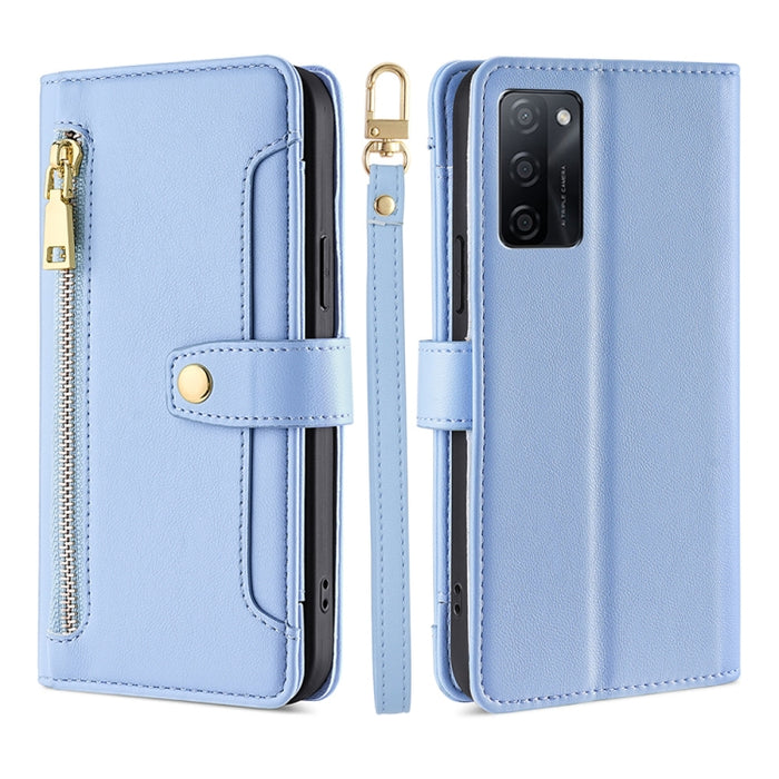 Estuche para teléfono de cuero con cremallera cruzada con textura de oveja, For vivo iQOO Z7x, For OPPO A55S 5G, For Realme GT Neo5 SE, For Xiaomi Redmi Note 12 Turbo, For Kyocera Digno SX3-KYG02, For Nokia C12, For Nokia C22, For Nokia C32            ...