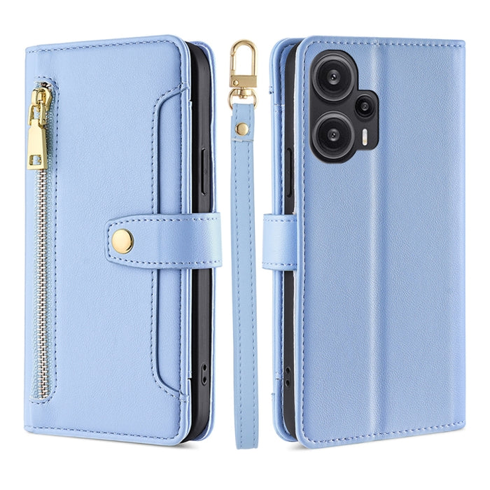 Estuche para teléfono de cuero con cremallera cruzada con textura de oveja, For vivo iQOO Z7x, For OPPO A55S 5G, For Realme GT Neo5 SE, For Xiaomi Redmi Note 12 Turbo, For Kyocera Digno SX3-KYG02, For Nokia C12, For Nokia C22, For Nokia C32            ...