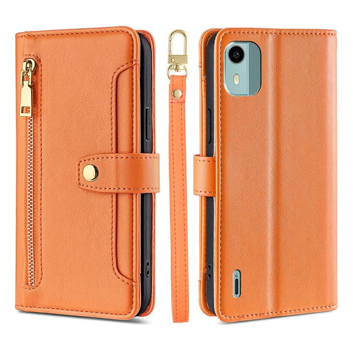 Estuche para teléfono de cuero con cremallera cruzada con textura de oveja, For vivo iQOO Z7x, For OPPO A55S 5G, For Realme GT Neo5 SE, For Xiaomi Redmi Note 12 Turbo, For Kyocera Digno SX3-KYG02, For Nokia C12, For Nokia C22, For Nokia C32            ...