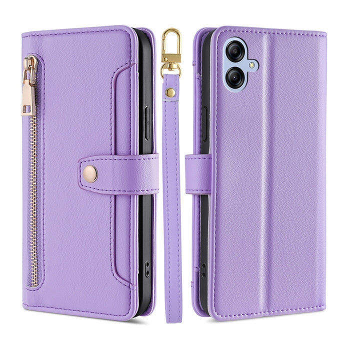 Estuche para teléfono de cuero con cremallera cruzada con textura de oveja, For vivo iQOO Z7x, For OPPO A55S 5G, For Realme GT Neo5 SE, For Xiaomi Redmi Note 12 Turbo, For Kyocera Digno SX3-KYG02, For Nokia C12, For Nokia C22, For Nokia C32            ...