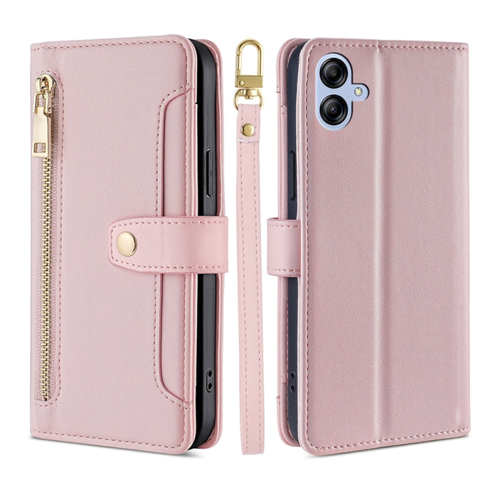 Estuche para teléfono de cuero con cremallera cruzada con textura de oveja, For vivo iQOO Z7x, For OPPO A55S 5G, For Realme GT Neo5 SE, For Xiaomi Redmi Note 12 Turbo, For Kyocera Digno SX3-KYG02, For Nokia C12, For Nokia C22, For Nokia C32            ...