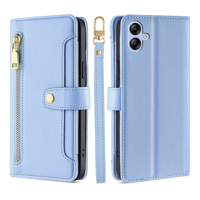 Estuche para teléfono de cuero con cremallera cruzada con textura de oveja, For vivo iQOO Z7x, For OPPO A55S 5G, For Realme GT Neo5 SE, For Xiaomi Redmi Note 12 Turbo, For Kyocera Digno SX3-KYG02, For Nokia C12, For Nokia C22, For Nokia C32            ...