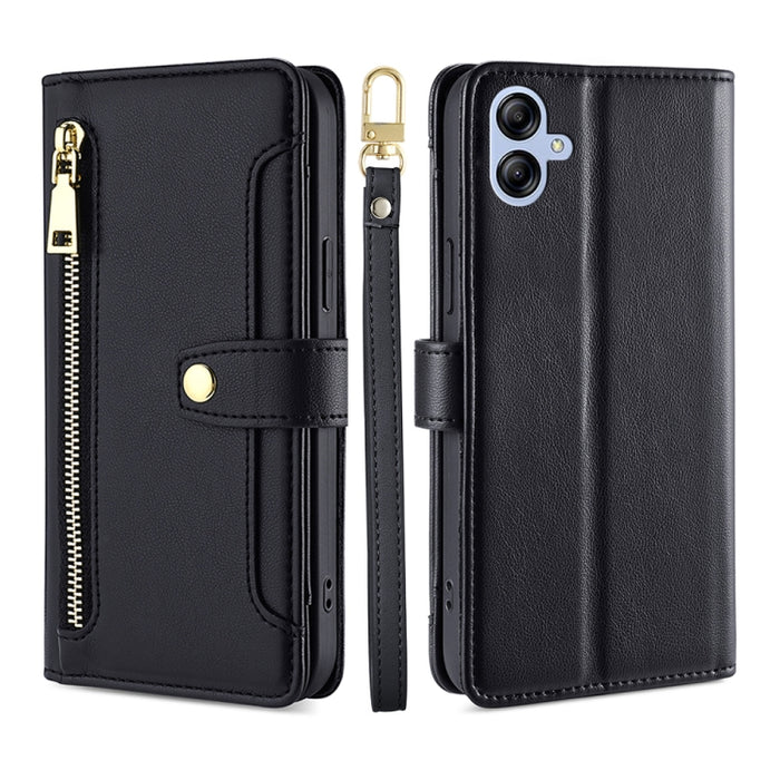 Estuche para teléfono de cuero con cremallera cruzada con textura de oveja, For vivo iQOO Z7x, For OPPO A55S 5G, For Realme GT Neo5 SE, For Xiaomi Redmi Note 12 Turbo, For Kyocera Digno SX3-KYG02, For Nokia C12, For Nokia C22, For Nokia C32            ...