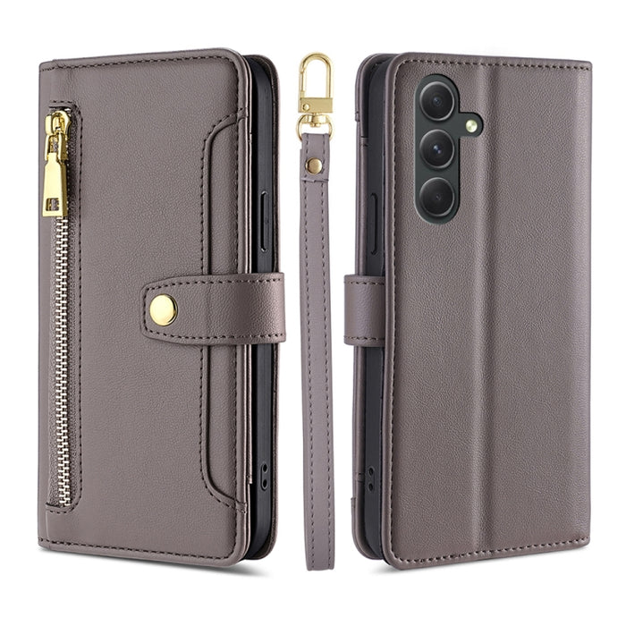 Estuche para teléfono de cuero con cremallera cruzada con textura de oveja, For vivo iQOO Z7x, For OPPO A55S 5G, For Realme GT Neo5 SE, For Xiaomi Redmi Note 12 Turbo, For Kyocera Digno SX3-KYG02, For Nokia C12, For Nokia C22, For Nokia C32            ...