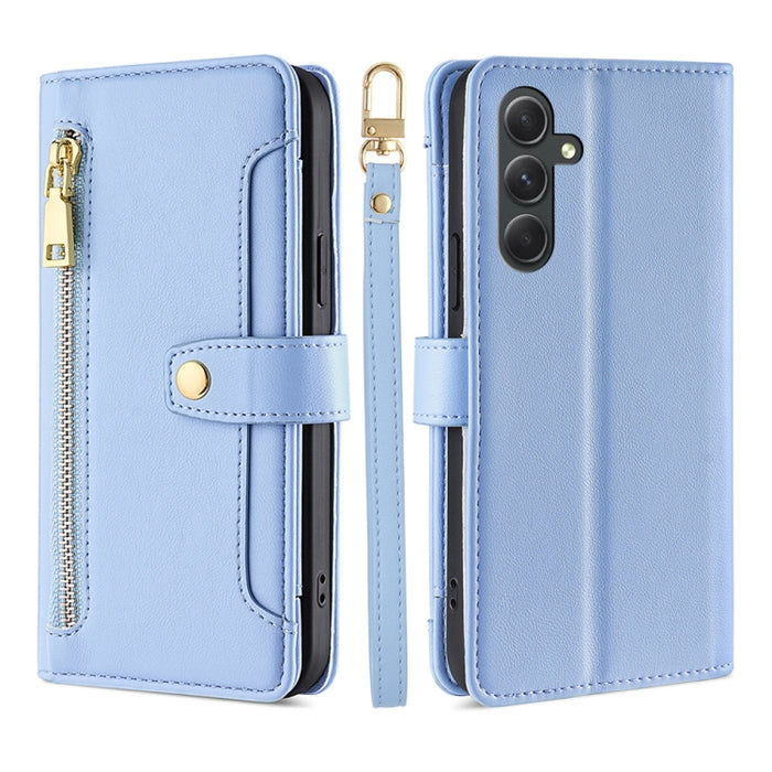 Estuche para teléfono de cuero con cremallera cruzada con textura de oveja, For vivo iQOO Z7x, For OPPO A55S 5G, For Realme GT Neo5 SE, For Xiaomi Redmi Note 12 Turbo, For Kyocera Digno SX3-KYG02, For Nokia C12, For Nokia C22, For Nokia C32            ...