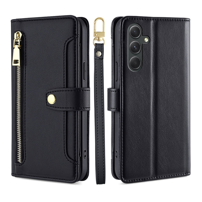 Estuche para teléfono de cuero con cremallera cruzada con textura de oveja, For vivo iQOO Z7x, For OPPO A55S 5G, For Realme GT Neo5 SE, For Xiaomi Redmi Note 12 Turbo, For Kyocera Digno SX3-KYG02, For Nokia C12, For Nokia C22, For Nokia C32            ...