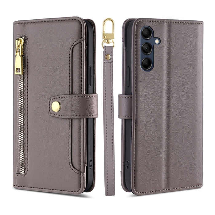 Estuche para teléfono de cuero con cremallera cruzada con textura de oveja, For vivo iQOO Z7x, For OPPO A55S 5G, For Realme GT Neo5 SE, For Xiaomi Redmi Note 12 Turbo, For Kyocera Digno SX3-KYG02, For Nokia C12, For Nokia C22, For Nokia C32            ...