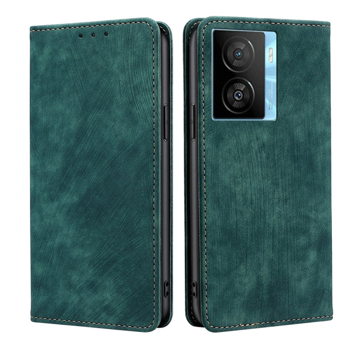 Estuche para teléfono de cuero magnético con cepillo antirrobo RFID, For vivo iQOO Z7x, For OPPO A55S 5G, For Realme GT Neo5 SE, For Xiaomi Redmi Note 12 Turbo, For Kyocera Digno SX3-KYG02, For Nokia C12, For Nokia C22, For Nokia C32                   ...
